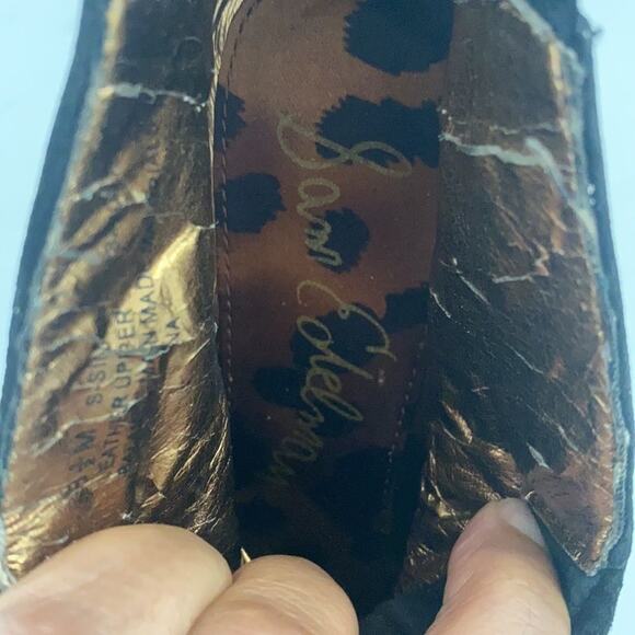 Sam Edelman Simone Black Suede Leather Bootie Size 6.5 - Picture 7 of 8